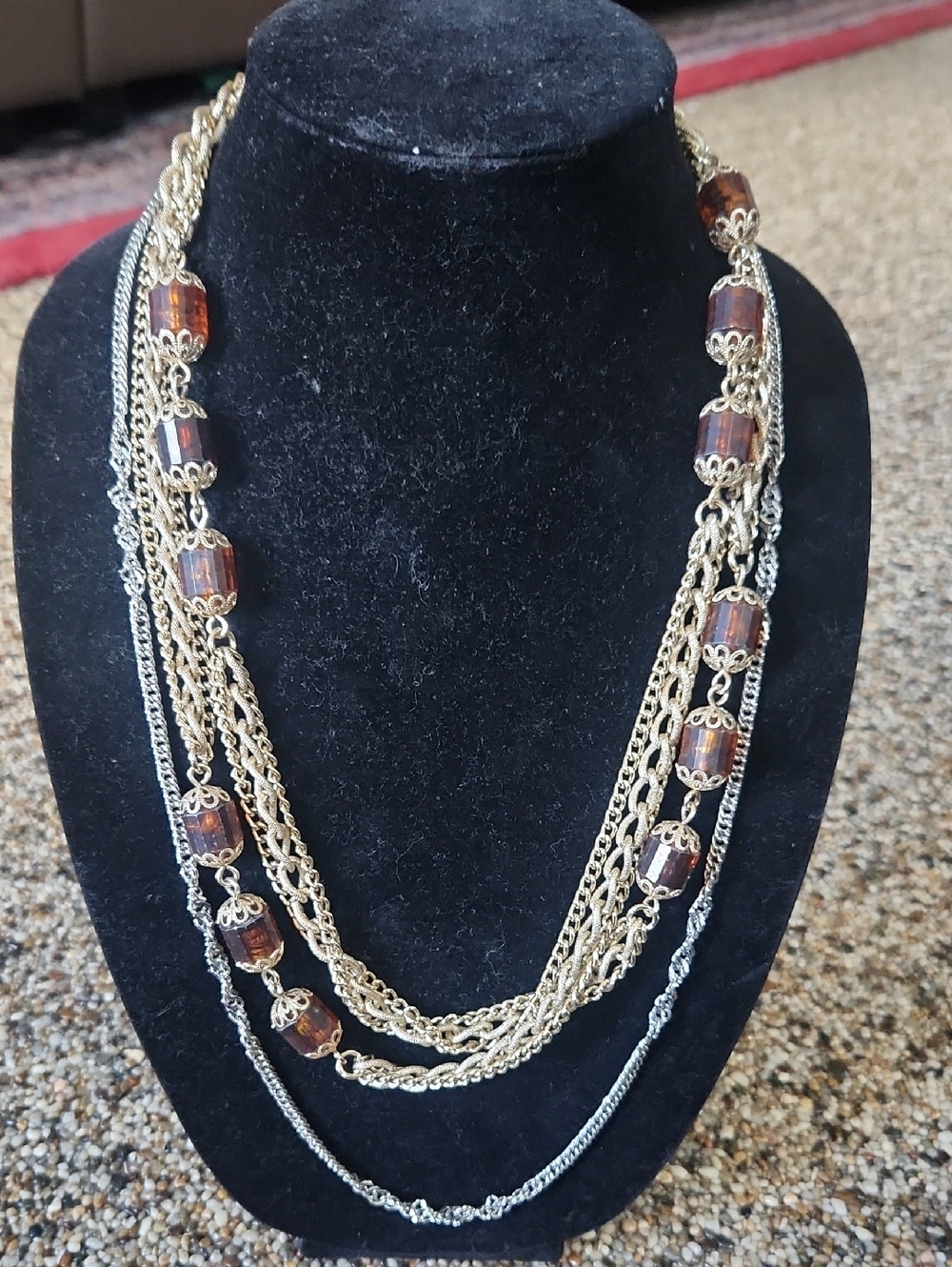 Vintage Sarah Cov Necklaces, Silvertone And Goldtone‎ Multi Strand